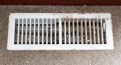 dirty air duct supply register - air duct cleaning