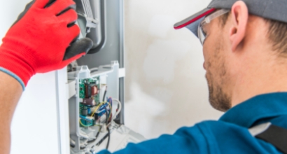 Gas furnace repair technician